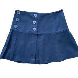 RED Valentino- Navy Blue Button Mini Skirt